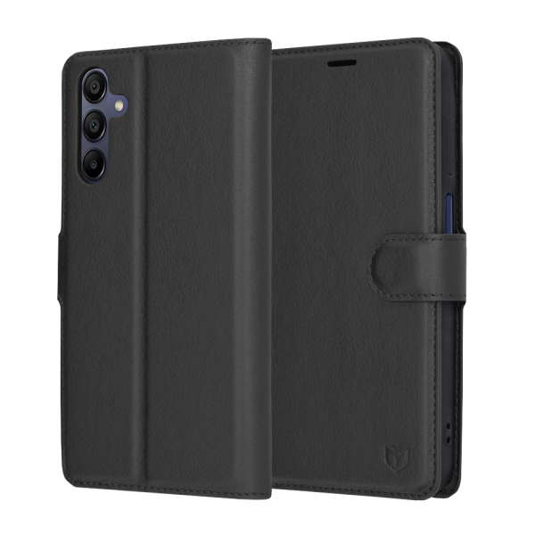 Husa pentru Samsung Galaxy A15 5G A156 / A15 A155, Techsuit, Leather Folio, Neagra