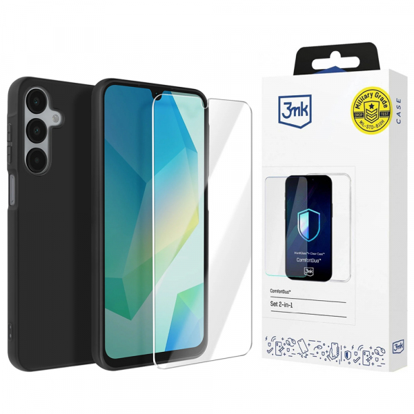Husa pentru Samsung Galaxy A16 5G A166 / A16 4G A165, 3MK, ComfortDuo, Neagra