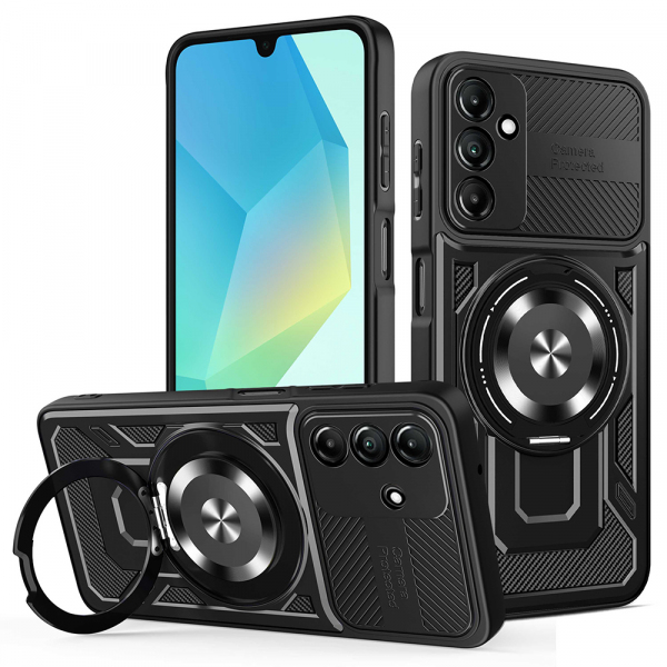 Husa pentru Samsung Galaxy A16 5G A166 / A16 4G A165, Techsuit, RuggedCam, Neagra