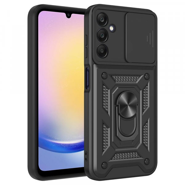 Husa pentru Samsung Galaxy A18 5G A186 / A18 4G A185 / F17 / M17 / A17 4G A175, Techsuit, CamShield, Neagra