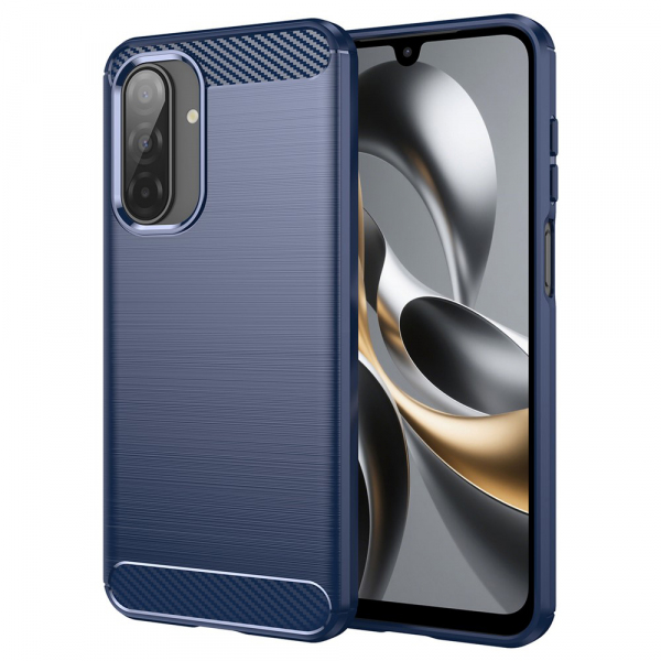 Husa pentru Samsung Galaxy A18 5G A186 / A18 4G A185 / F17 / M17 / A17 4G A175, Techsuit, Carbon, Albastra