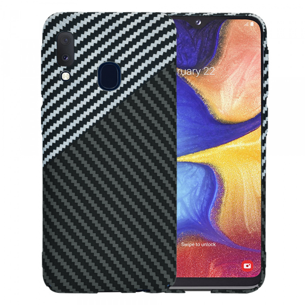 Husa pentru Samsung Galaxy A20e A202, Techsuit, Carbonite FiberShell, Neagra Gri