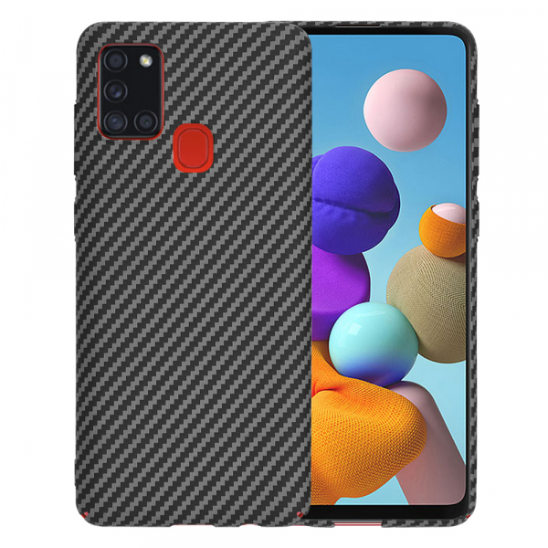 Husa pentru Samsung Galaxy A21s A217, Techsuit, Carbonite FiberShell, Neagra