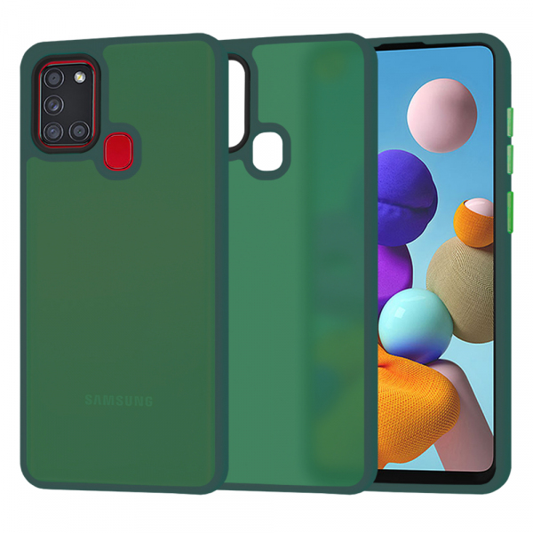 Husa pentru Samsung Galaxy A21s A217, Techsuit, HaloFrost, Verde