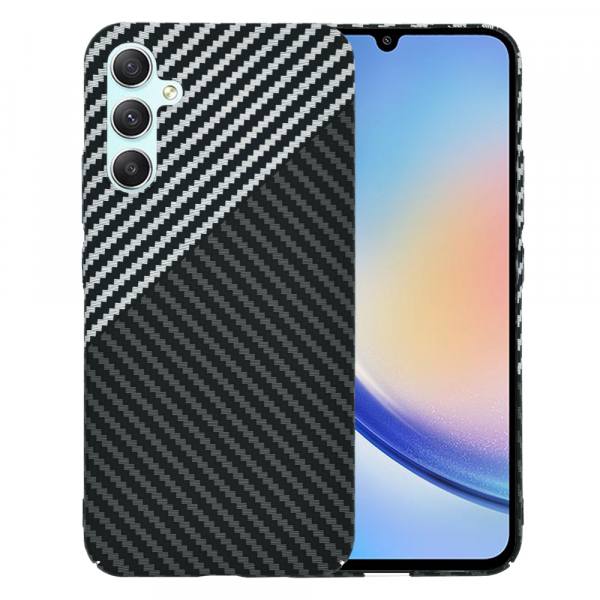 Husa pentru Samsung Galaxy A34 A346, Techsuit, Carbonite FiberShell, Neagra Gri