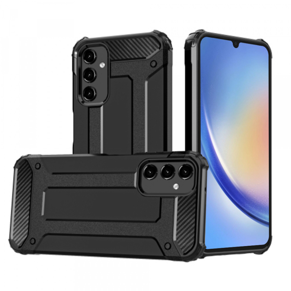 Husa pentru Samsung Galaxy A34 A346, Techsuit, Hybrid Armor, Neagra