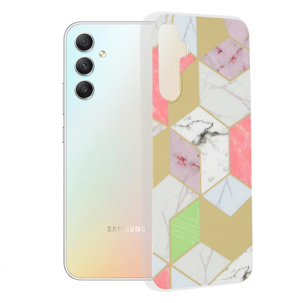 Husa pentru Samsung Galaxy A34 A346, Techsuit, Marble, Mov