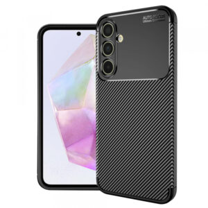 Husa pentru Samsung Galaxy A35 5G A356, Techsuit, CarbonFiber, Neagra