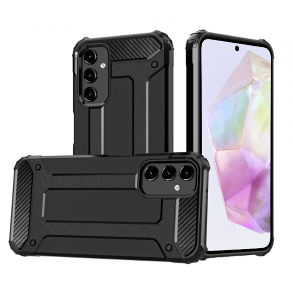 Husa pentru Samsung Galaxy A35 5G A356, Techsuit, Hybrid Armor, Neagra
