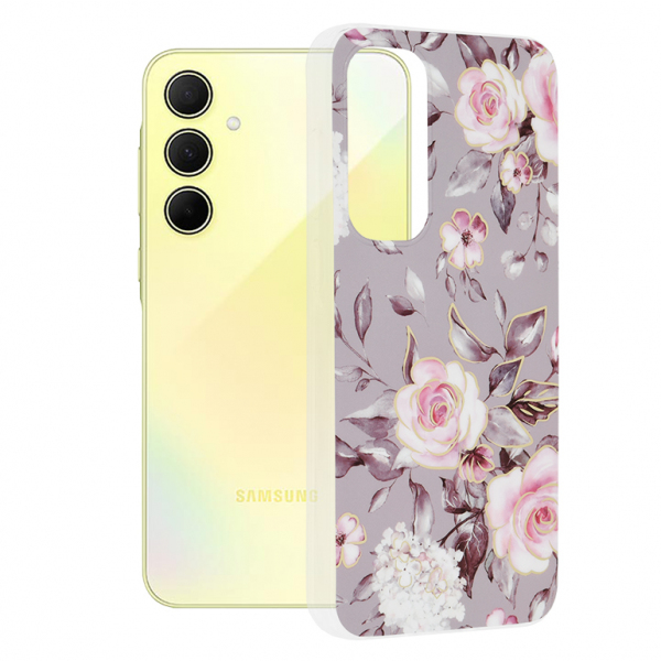Husa pentru Samsung Galaxy A35 5G A356, Techsuit, Marble, Gri
