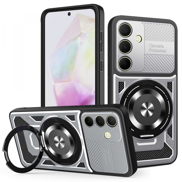 Husa pentru Samsung Galaxy A35 5G A356, Techsuit, RuggedCam, Gri