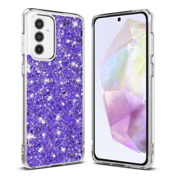 Husa pentru Samsung Galaxy A35 5G A356, Techsuit, Sparkly Glitter, Mov