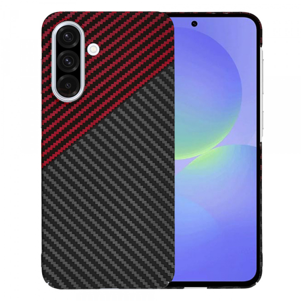 Husa pentru Samsung Galaxy A36 A366, Techsuit, Carbonite FiberShell, Neagra Rosie