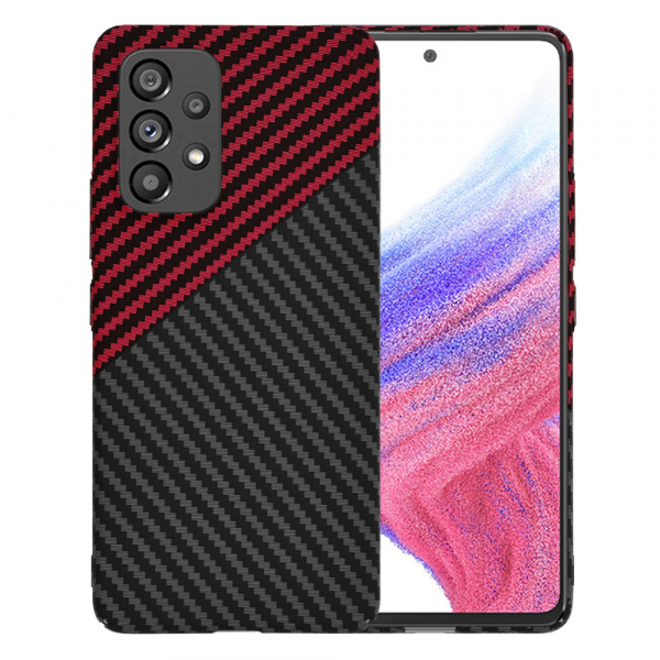Husa pentru Samsung Galaxy A53 5G A536, Techsuit, Carbonite FiberShell, Neagra Rosie