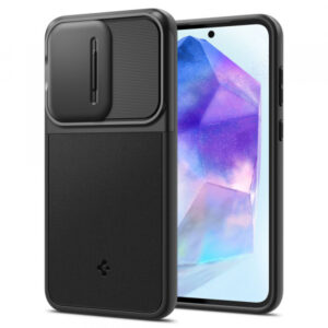Husa pentru Samsung Galaxy A55 5G A556, Spigen, Optik Armor, Neagra ACS07535