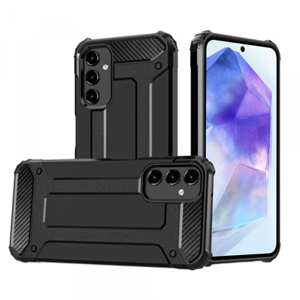 Husa pentru Samsung Galaxy A55 5G A556, Techsuit, Hybrid Armor, Neagra
