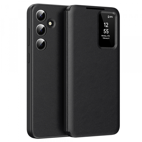 Husa pentru Samsung Galaxy A55 5G A556, Techsuit, SmartView, Neagra