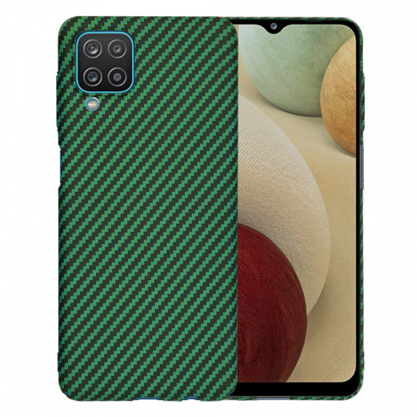 Husa pentru Samsung Galaxy F12 F127 / A12 Nacho A127 / M12 M127 / A12 A125, Techsuit, Carbonite FiberShell, Verde