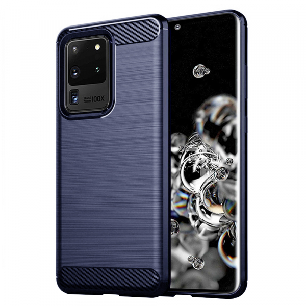 Husa pentru Samsung Galaxy S20 Ultra 5G G988 / S20 Ultra G988, Techsuit, Carbon, Albastra