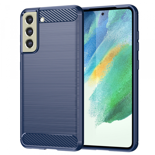 Husa pentru Samsung Galaxy S21 FE 5G G990, Techsuit, Carbon, Albastra