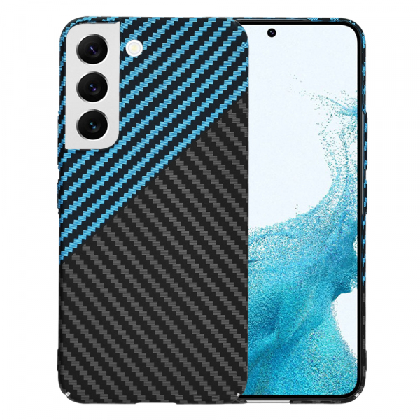Husa pentru Samsung Galaxy S22 5G S901, Techsuit, Carbonite FiberShell, Neagra Bleu
