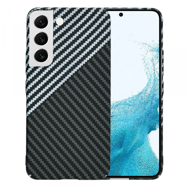 Husa pentru Samsung Galaxy S22 5G S901, Techsuit, Carbonite FiberShell, Neagra Gri