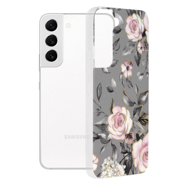 Husa pentru Samsung Galaxy S22 5G S901, Techsuit, Marble, Gri