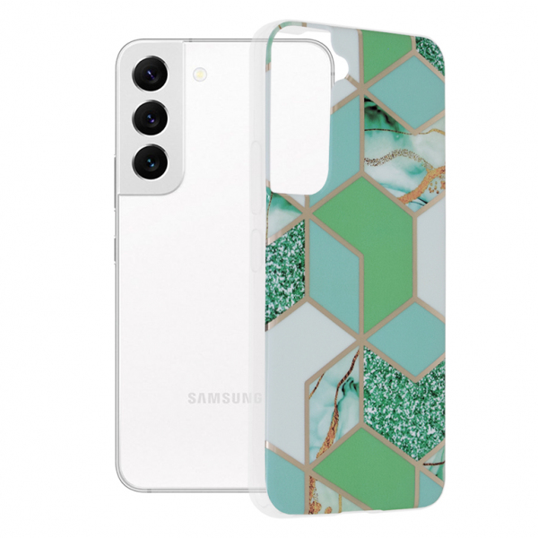 Husa pentru Samsung Galaxy S22 5G S901, Techsuit, Marble, Verde