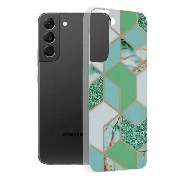 Husa pentru Samsung Galaxy S22+ 5G S906, Techsuit, Marble, Verde