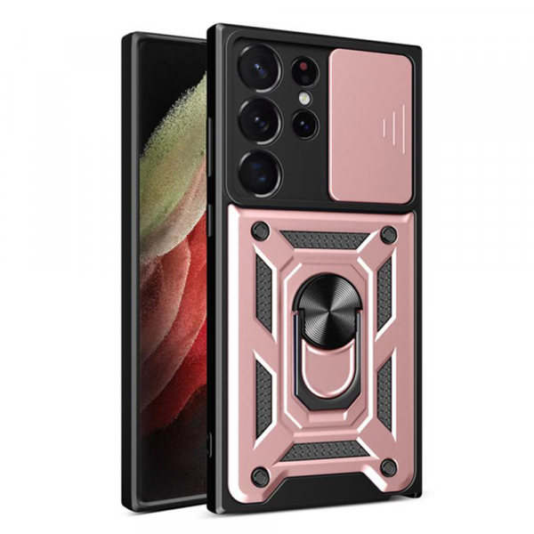 Husa pentru Samsung Galaxy S22 Ultra 5G S908, Techsuit, CamShield, Roz