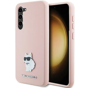 Husa pentru Samsung Galaxy S23+ S916, Karl Lagerfeld, Silicone Choupette Metal, Roz