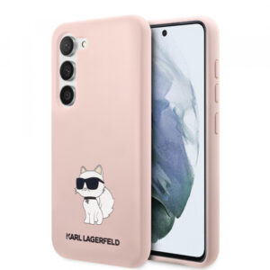 Husa pentru Samsung Galaxy S23+ S916, Karl Lagerfeld, Silicone Choupette, Roz