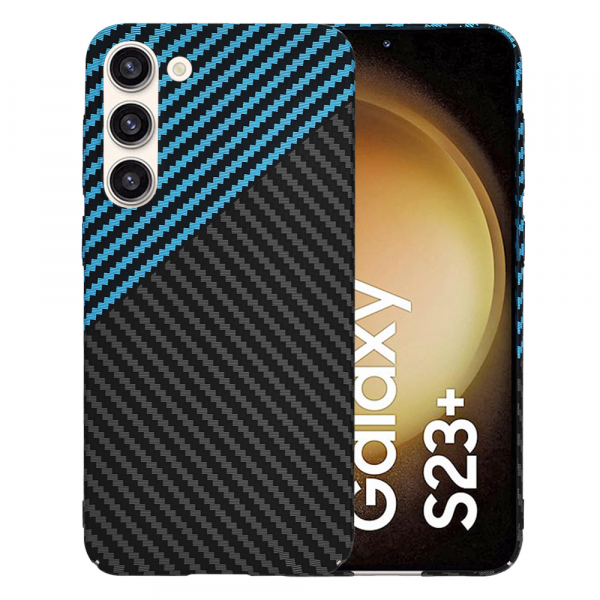 Husa pentru Samsung Galaxy S23+ S916, Techsuit, Carbonite FiberShell, Neagra Bleu
