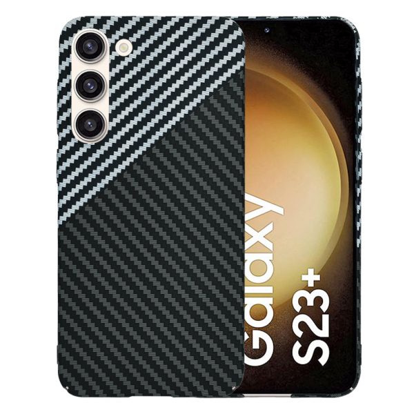 Husa pentru Samsung Galaxy S23+ S916, Techsuit, Carbonite FiberShell, Neagra Gri
