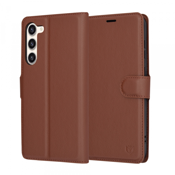 Husa pentru Samsung Galaxy S23+ S916, Techsuit, Leather Folio, Maro