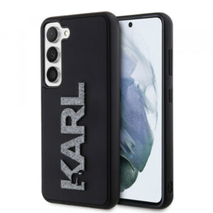 Husa pentru Samsung Galaxy S23 S911, Karl Lagerfeld, 3D Rubber Glitter Logo, Neagra