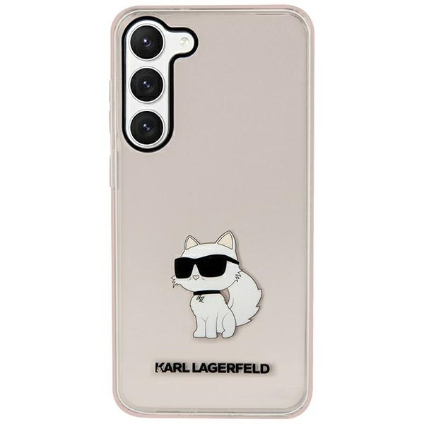 Husa pentru Samsung Galaxy S23 S911, Karl Lagerfeld, Ikonik Choupette, Roz