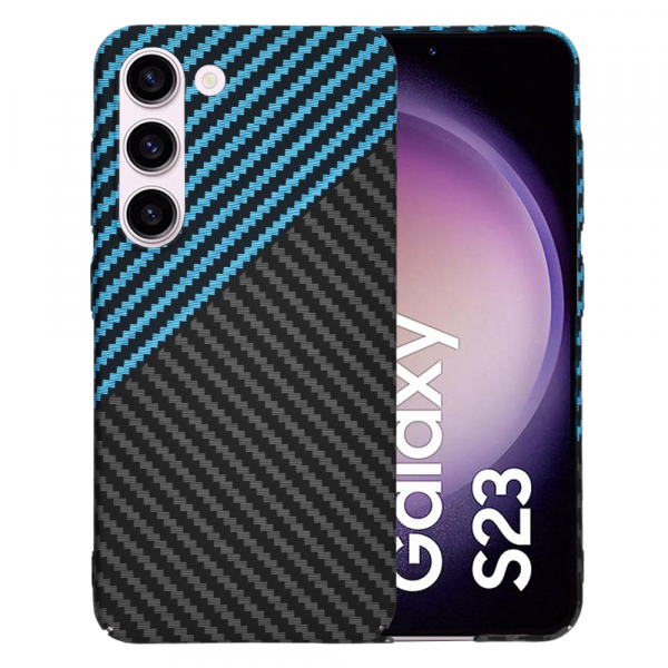 Husa pentru Samsung Galaxy S23 S911, Techsuit, Carbonite FiberShell, Neagra Bleu