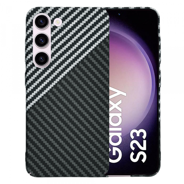 Husa pentru Samsung Galaxy S23 S911, Techsuit, Carbonite FiberShell, Neagra Gri