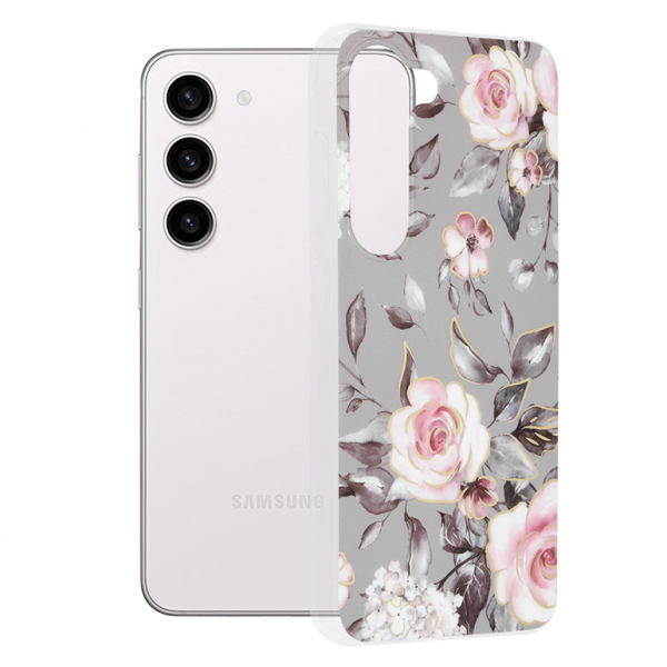 Husa pentru Samsung Galaxy S23 S911, Techsuit, Marble, Gri