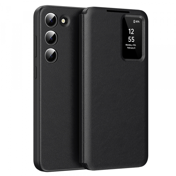 Husa pentru Samsung Galaxy S23 S911, Techsuit, SmartView, Neagra