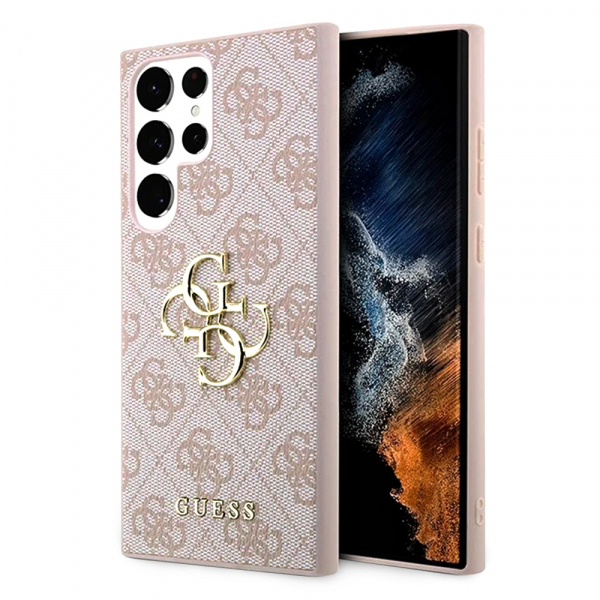 Husa pentru Samsung Galaxy S23 Ultra S918, Guess, 4G Big Logo, Roz