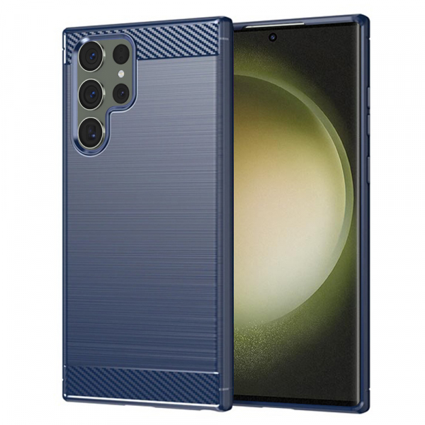 Husa pentru Samsung Galaxy S23 Ultra S918, Techsuit, Carbon, Albastra