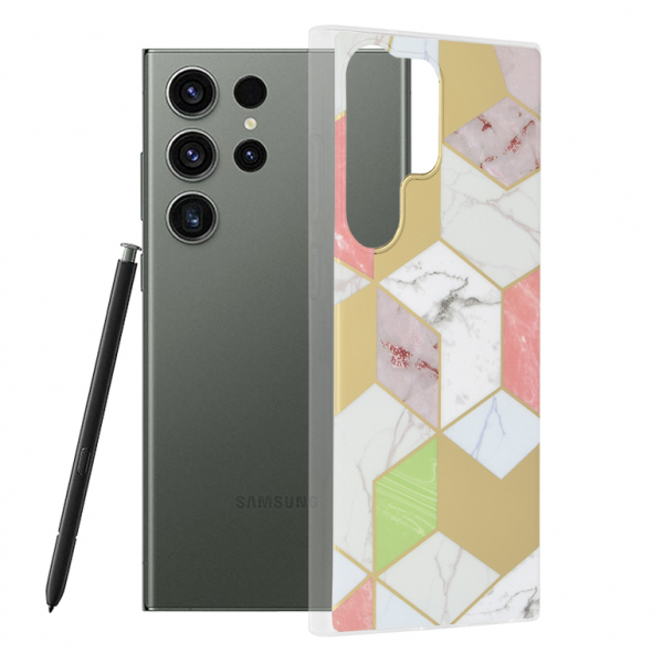 Husa pentru Samsung Galaxy S23 Ultra S918, Techsuit, Marble, Mov