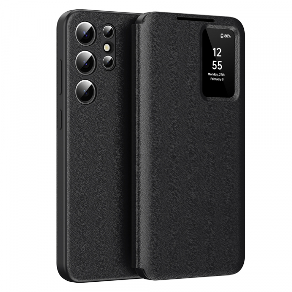 Husa pentru Samsung Galaxy S23 Ultra S918, Techsuit, SmartView, Neagra