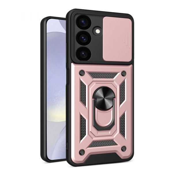 Husa pentru Samsung Galaxy S24 FE S721, Techsuit, CamShield, Roz