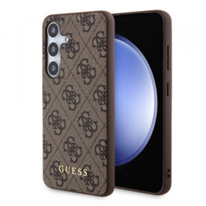 Husa pentru Samsung Galaxy S24+ S926, Guess, 4G Metal Gold Logo, Maro