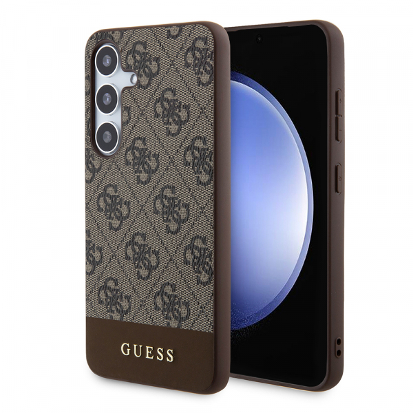 Husa pentru Samsung Galaxy S24+ S926, Guess, 4G Stripe, Maro