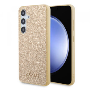 Husa pentru Samsung Galaxy S24 S921, Guess, Glitter Script, Aurie
