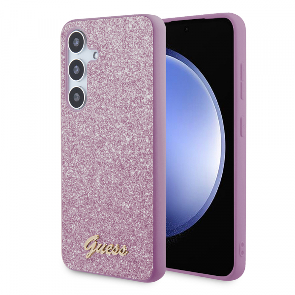Husa pentru Samsung Galaxy S24 S921, Guess, Glitter Script, Mov